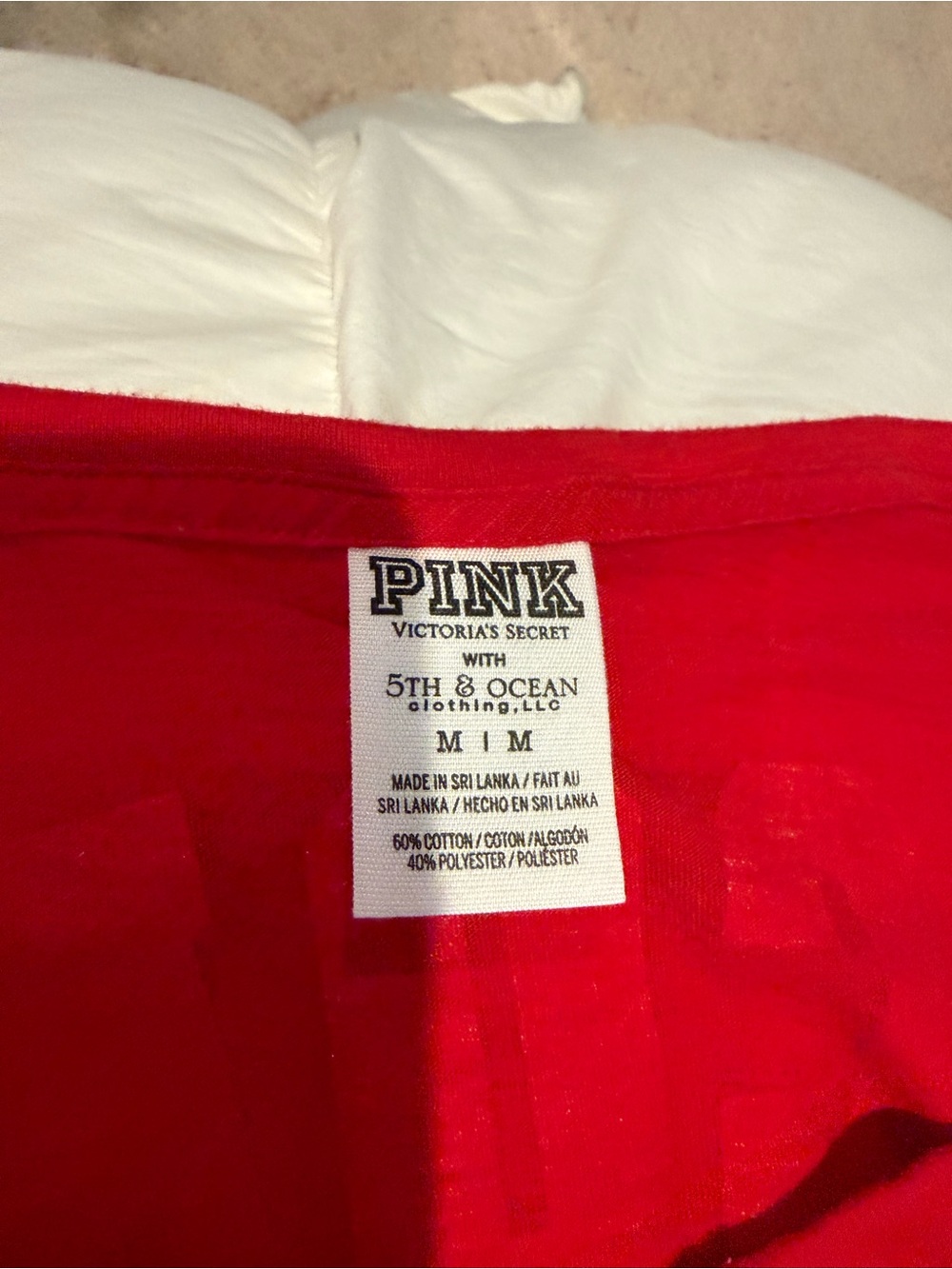 University of Wisconsin Henley Top with White 'W' Logo by PINK - Picture 2 of 5